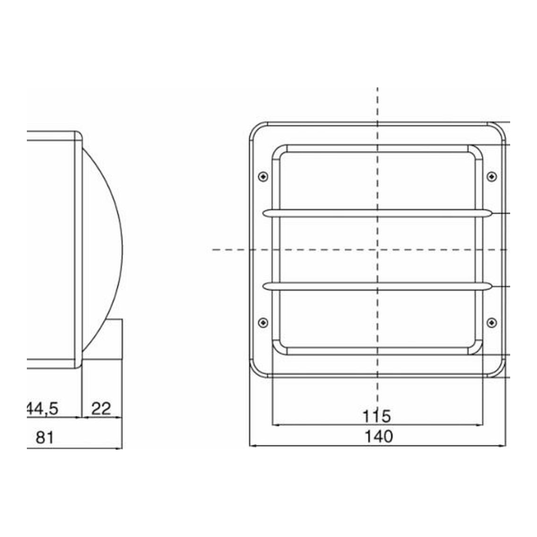 Fanale anteriore 140x140mm dx/sx per trattori Landini, Same, Deutz-Fahr. Luce abbagliante e anabbagliante, fissaggio a molla, lampadine incluse.