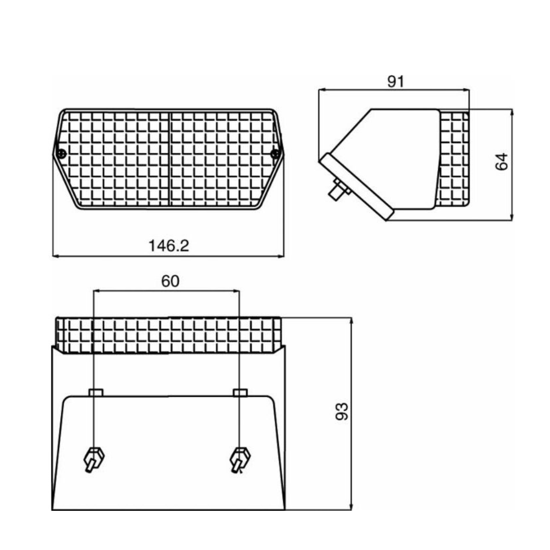 Fanale posteriore destro trattori Fiat Serie Oro con lampade incluse. Luce posizione, freccia, stop e targa. Compatibile con numerosi modelli Fiat e Agrifull.