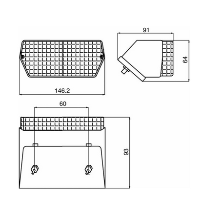 Fanale posteriore destro trattori Fiat Serie Oro con lampade incluse. Luce posizione, freccia, stop e targa. Compatibile con numerosi modelli Fiat e Agrifull.