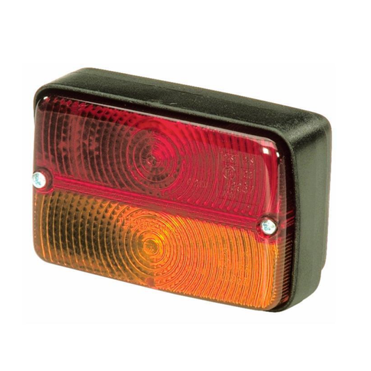 Fanale posteriore alogeno DX/SX per trattori Landini, Same, Lamborghini, Hurlimann e FIAT cingolati. Omologato stradale con stop, freccia e posizione.