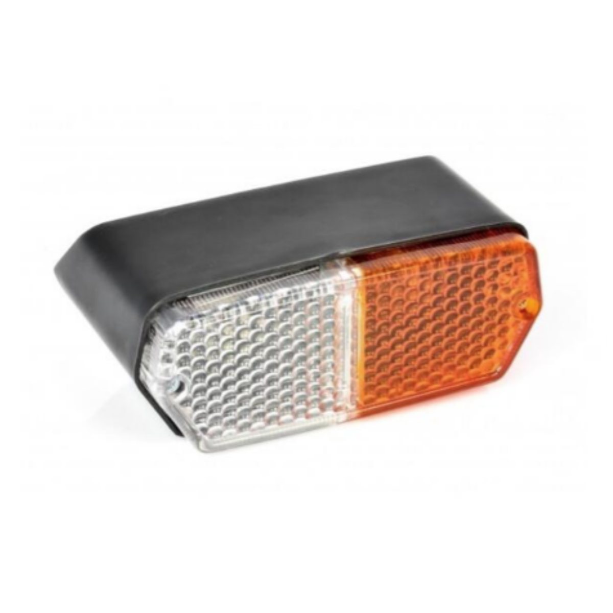 Fanalino anteriore sinistro per trattori Fiat Serie Oro 12-24V, luce posizione e direzione, lampadine incluse, omologato ECE. Ricambio aftermarket. 640 540 600 500