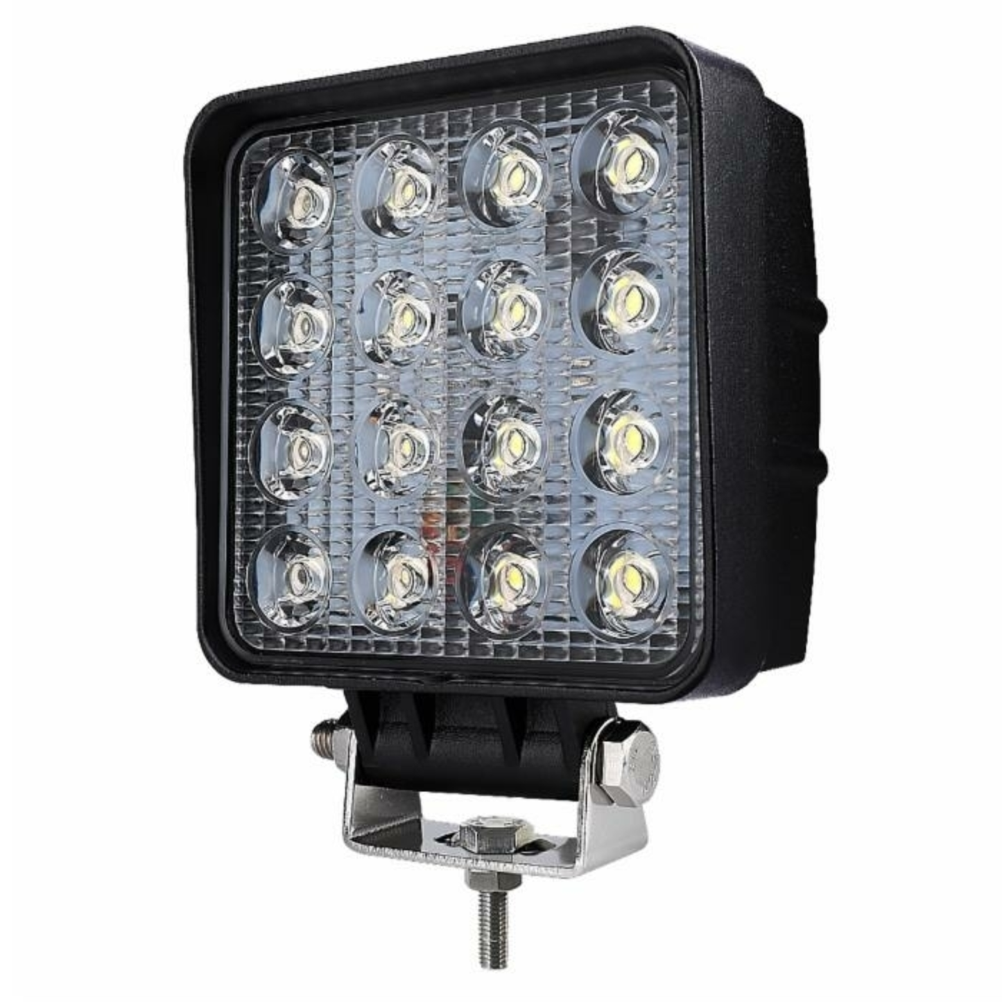 Faro da lavoro LED 48W 10‑36V, 3600 LM, 16 LED Epistar. Ampio raggio, IP67, corpo in alluminio, certificazioni CE/ROHS/R10. Ideale per trattori e macchine agricole.