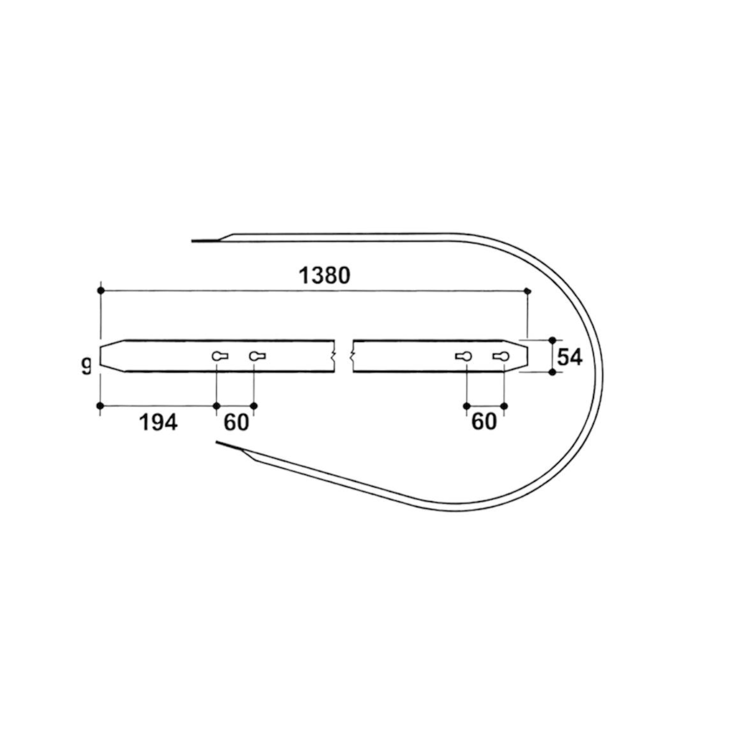 Fascia raccoglitore McCormick 754953 R1 per imballatrici 420, 422, 430, 435 e 440. Ricambio resistente per fienagione.