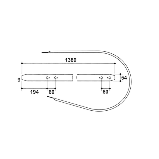 Fascia raccoglitore McCormick 754953 R1 per imballatrici 420, 422, 430, 435 e 440. Ricambio resistente per fienagione.