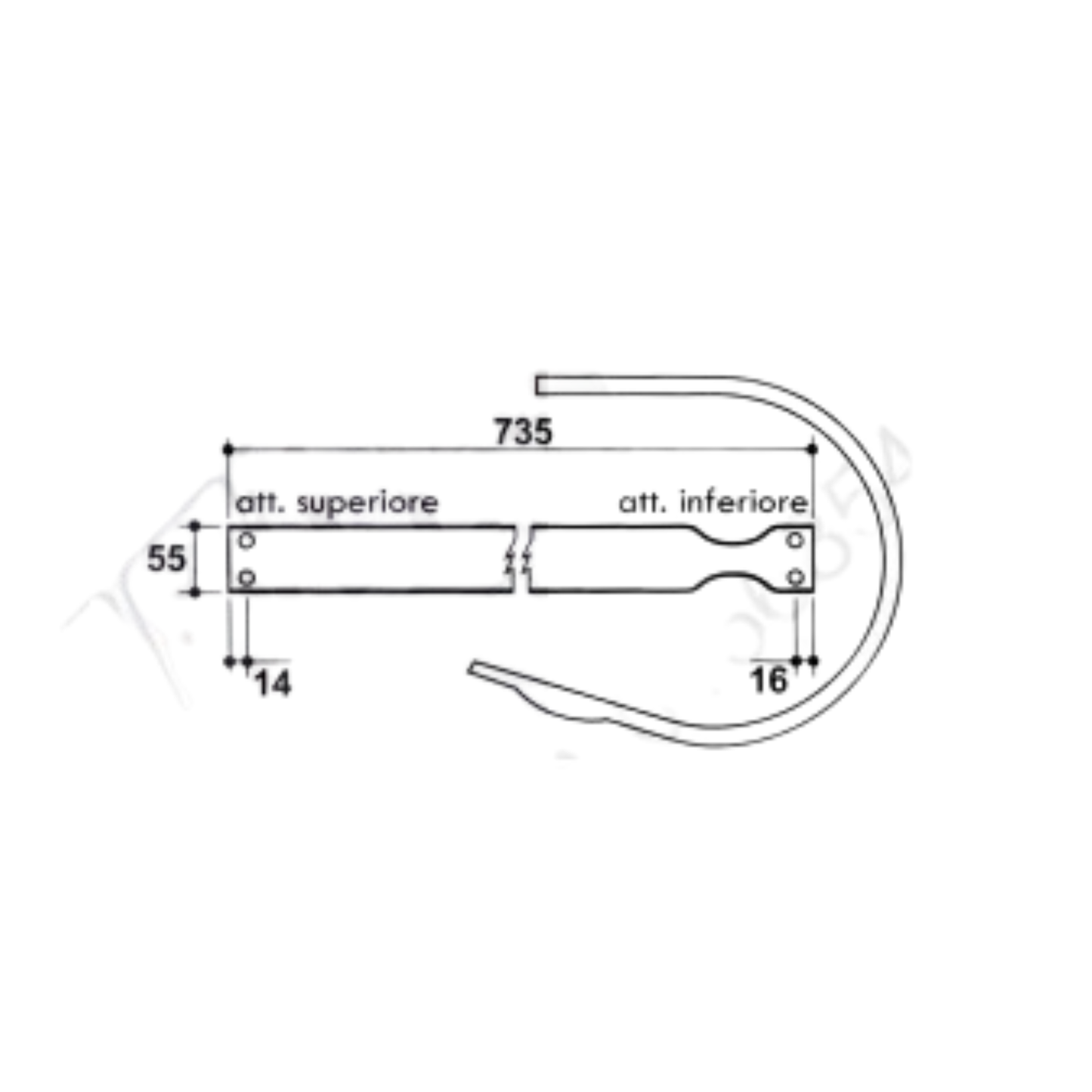 Fascia raccoglitore per rotopresse Cimac e Feraboli SPRINTER. Ricambio resistente compatibile rif. C002427 e B0C002427R.