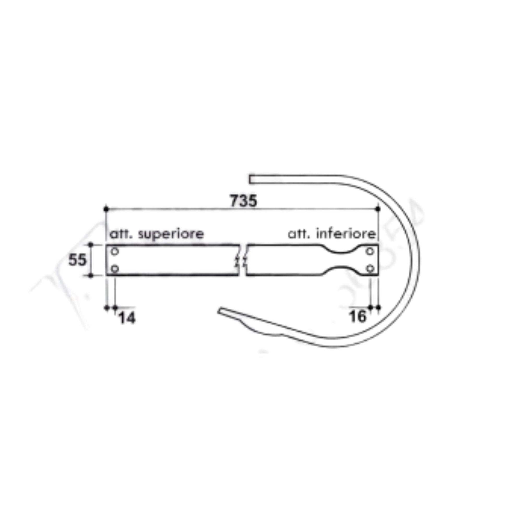 Fascia raccoglitore per rotopresse Cimac e Feraboli SPRINTER. Ricambio resistente compatibile rif. C002427 e B0C002427R.