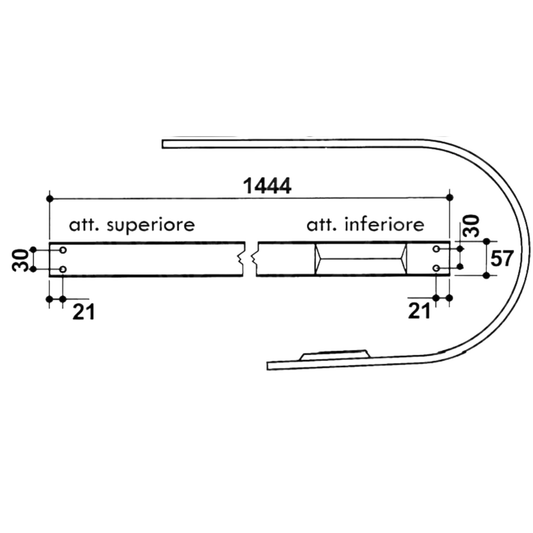 Fascia raccoglitore per imballatrice e rotopressa Lerda, sviluppo 1444 mm e altezza 57 mm. Ricambio resistente per macchine agricole. Misure dettagliate nelle foto.