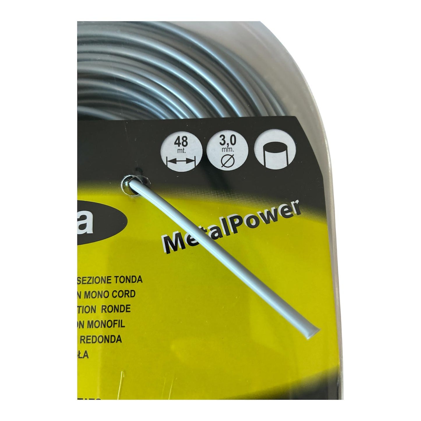 Filo decespugliatore Metal Power tondo grigio 3 mm x 48 m, ideale per lavori gravosi. Resistente, durevole e ad alte prestazioni per uso agricolo e professionale.
