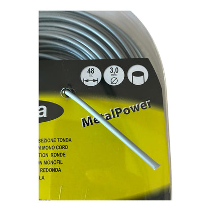 Filo decespugliatore Metal Power tondo grigio 3 mm x 48 m, ideale per lavori gravosi. Resistente, durevole e ad alte prestazioni per uso agricolo e professionale.
