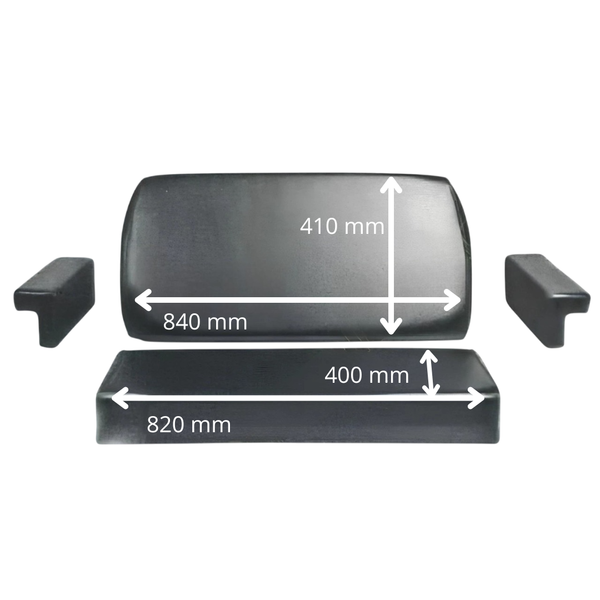 Imbottitura sedile completa per trattori Fiat 70C e AD7. Seduta, schienale e braccioli ergonomici e resistenti, ideali per comfort e restauri su mezzi cingolati