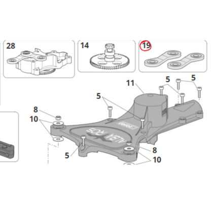 Kit bielle premontate con cuscinetti Zanon originale cod. 2060391 per abbacchiatori elettrici Albatros. Ricambio per manutenzione e riparazione. Raccolta olive