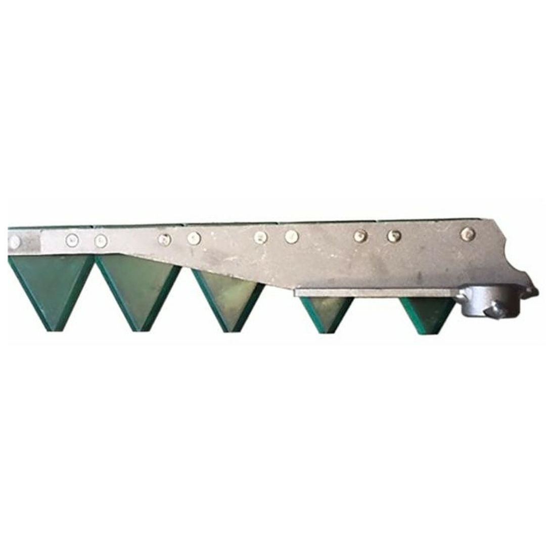 Lama 28 sezioni rigate per barre falcianti Gaspardo FBR 205, Fiore 205, FB940. Lunghezza 205 cm, testalama scanalata. Adattabile al codice 13013590.