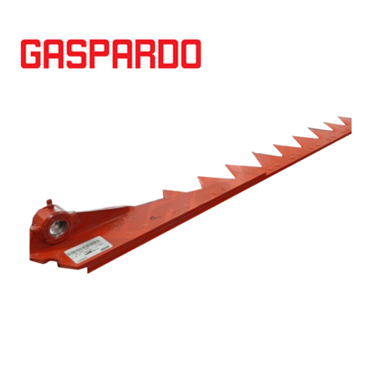Lama 24 sezioni 1.75 m originale Gaspardo per barre falcianti FB940 1.75 Ricambio 21120240, sezioni rivettate, taglio preciso e lunga durata.