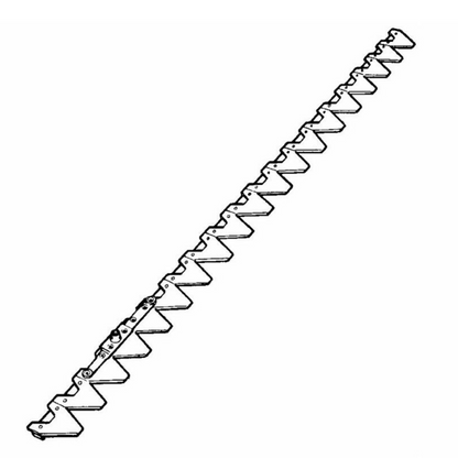 Lama per motofalciatrice agricola a 19 sezioni rigate della lunghezza di 1,40 m. Adattabile al riferimento originale BCS 590206888 e compatibile con BCS 622.