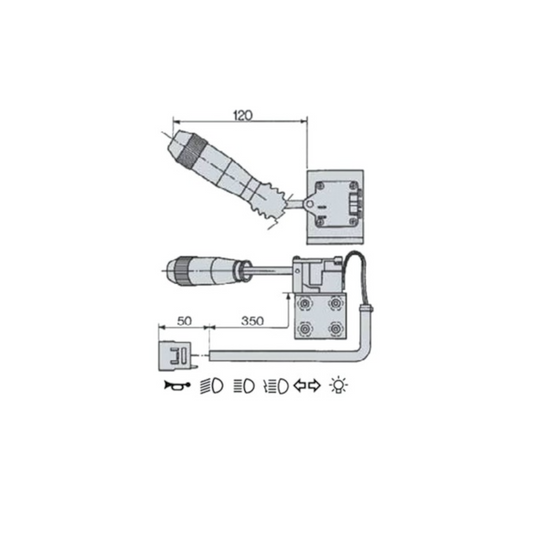 Leva devioguida originale COBO per trattori SAME, Lamborghini e Hürlimann. Ricambio elettrico OEM per luci, frecce e comandi di guida.