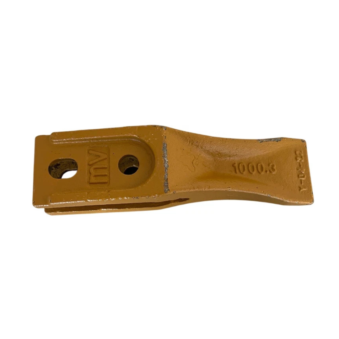 Minidente a forcella in acciaio per escavatori, miniescavatori e minipale. Resistente e affidabile, compatibile con vari modelli e marchi