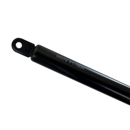 Molla a gas 190 N per vetro posteriore trattori e macchine agricole. Pistoncino da 350 mm con attacco M8 e occhiello Ø6 mm. Compatibile vetro posteriore Brieda.