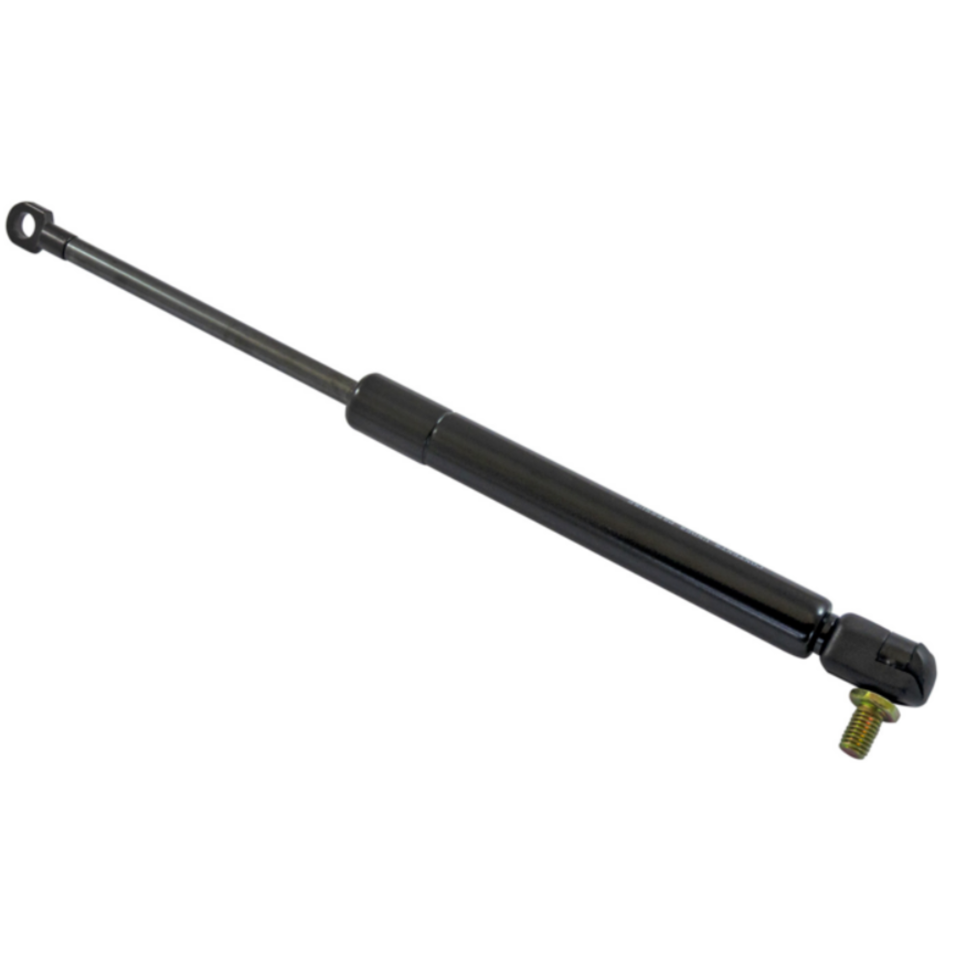 Molla a gas 200 N da 300 mm per trattori e macchine agricole. Pistoncino universale con snodo e occhiello Ø8 mm, ideale per vetri, cofani e portiere.