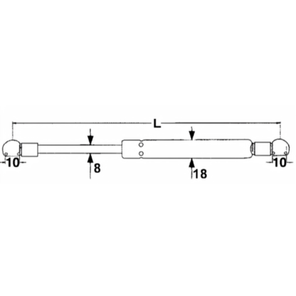 Molla a gas 100N per lunotto posteriore Fiat Serie F. Pistoncino da 640 mm compatibile con F100, F110, F115, F120, F130 e F140. Ricambio affidabile.