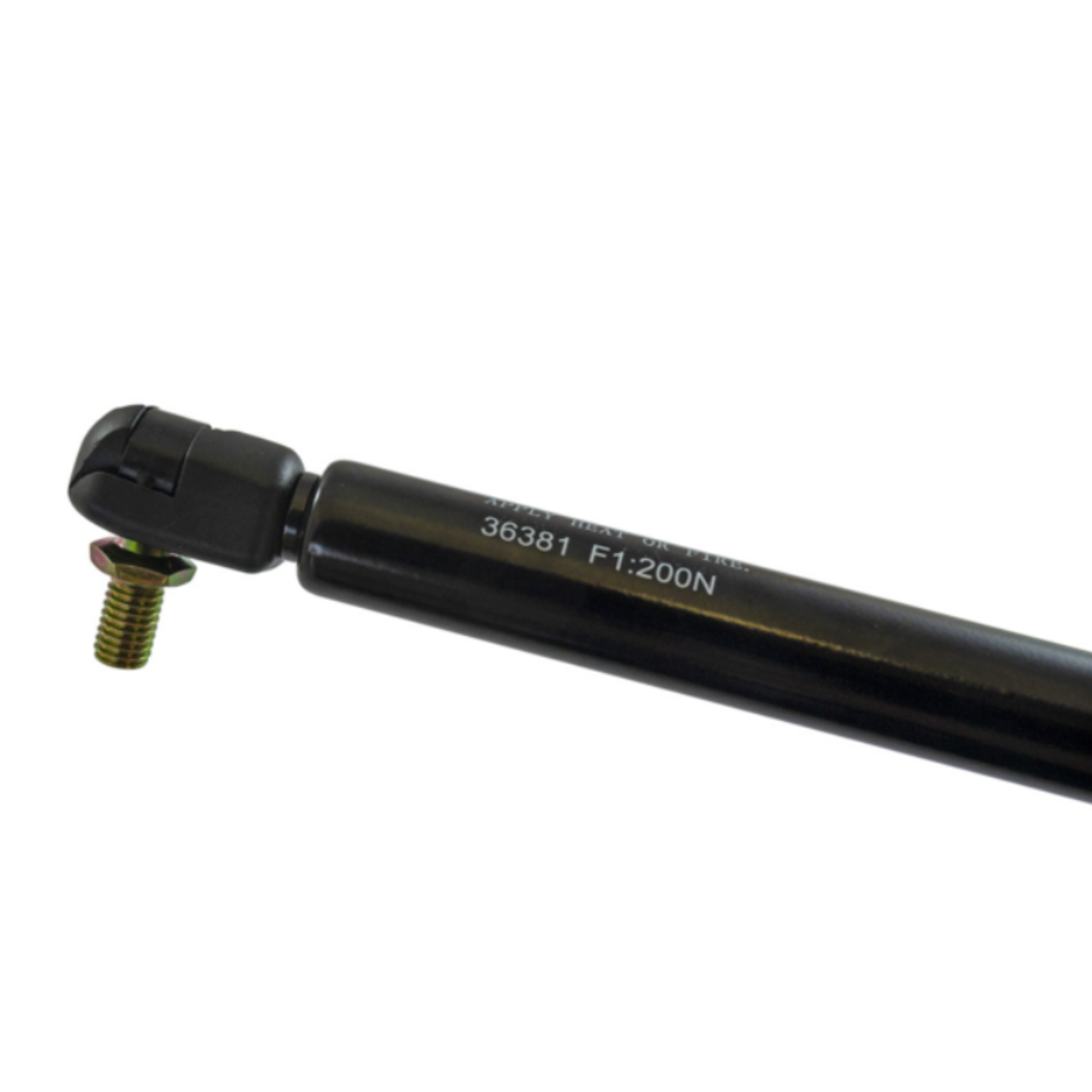 Molla a gas 200 N da 300 mm per trattori e macchine agricole. Pistoncino universale con snodo e occhiello Ø8 mm, ideale per vetri, cofani e portiere.