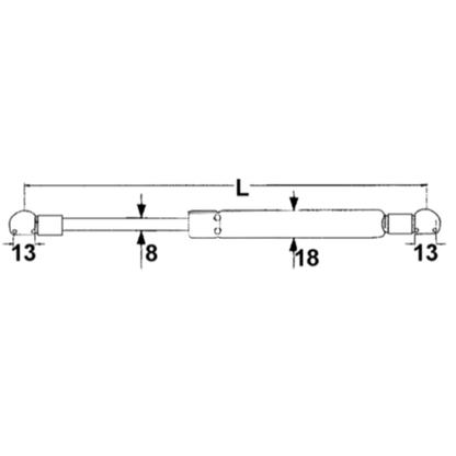 Molla a gas 410 N per portiera trattori Fiat, Ford e New Holland. Pistoncino da 210 mm compatibile con Serie L, Serie 35 e TL. Ricambio affidabile.