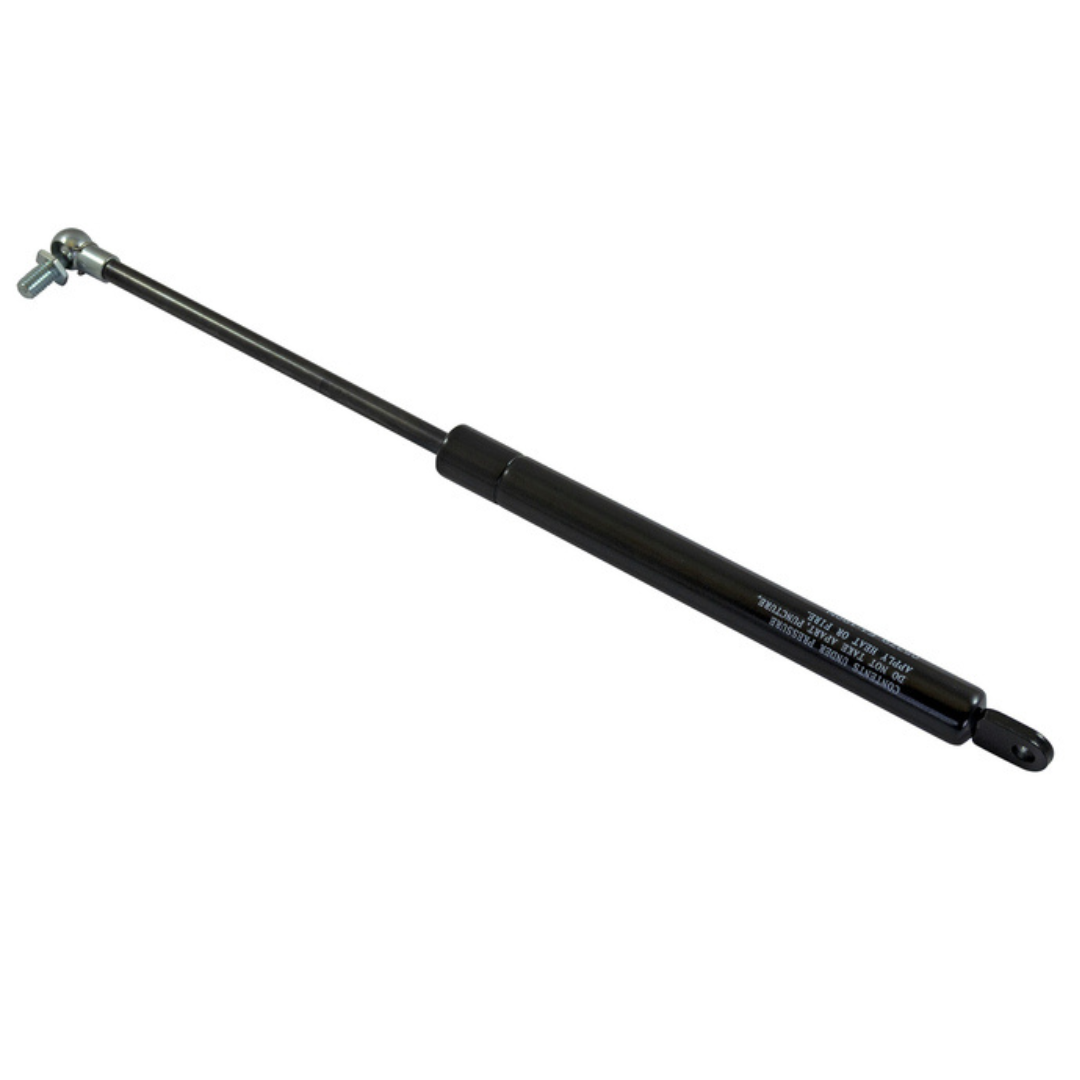 Molla a gas 190 N per vetro posteriore trattori e macchine agricole. Pistoncino da 350 mm con attacco M8 e occhiello Ø6 mm. Compatibile vetro posteriore Brieda.