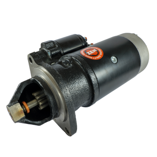 Motorino avviamento 12V 3kW 9 denti per trattori Fiat, Ford, New Holland, Case e Agrifull. Adattabile rif. 4807375 e Bosh. Ricambio Zen robusto e affidabile.