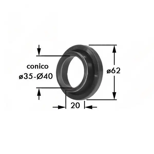 Paraolio scatola oscillante BCS 622 35x62x20 mm doppio labbro antipolvere. Ricambio resistente per motofalciatrice e falciatrice BCS con alta tenuta olio.