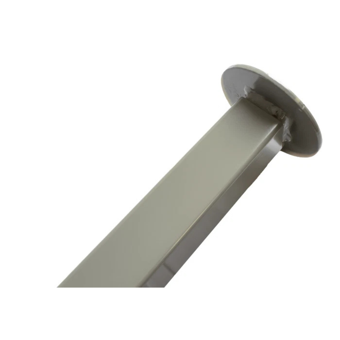 Piede d’appoggio con manovella superiore per rimorchi e carrelli, tubo 40x40 mm, altezza 532 mm, corsa vite 210 mm, portata max 200 kg."