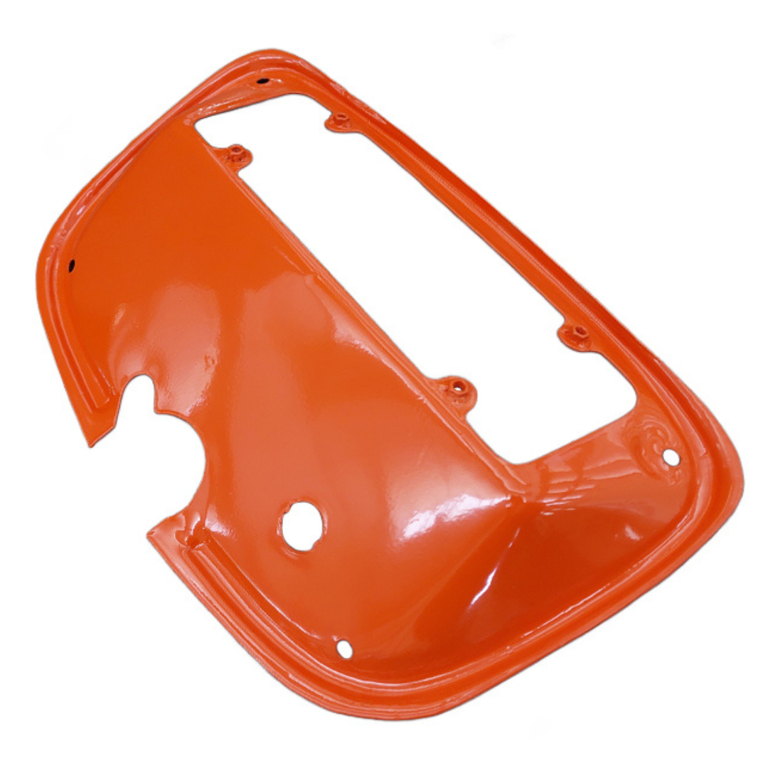 Plancia portastrumenti in ferro arancione per trattori Fiat Serie Nastro d’Oro, adattabile rif. 598764. Ricambio robusto per modelli 250‑1300, ideale per restauri.