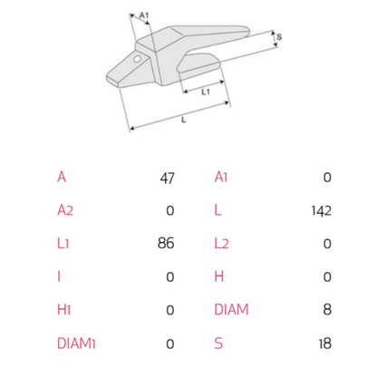Portacapsula verticale MVCA05 per benna miniescavatori. Ricambio robusto e durevole, resiste a usura e urti. Qualità Made in Italy.