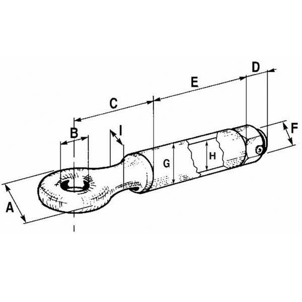 Occhione tira girevole Cat. E bussola Ø 51X150MM OMOLOGATO