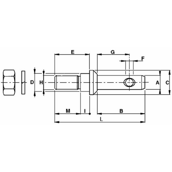 Perno d'attacco Ø28-24 M24X1,5