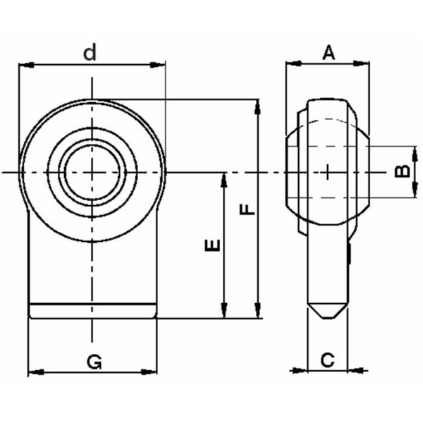 Supporto inferiore per rotula sferica I categoria Ø 22MM TESTA Ø 65MM