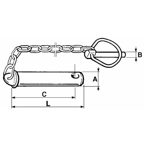 Perno per 3° Ø19X120MM con spina a scatto