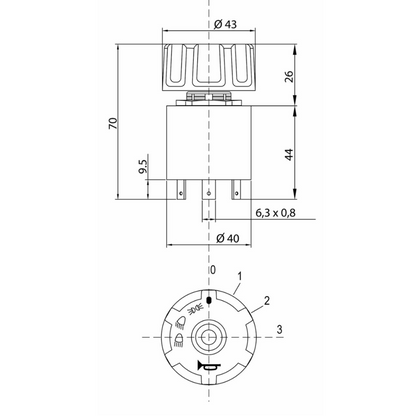 Quadro-Commutatore luci 12V 4 posizioni con avvisatore acustico DIMA 22.5mm
