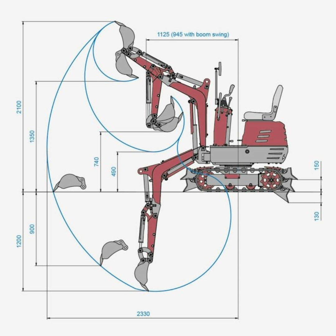 Mini Escavatore AMA Garden EAG100T - 600 kg