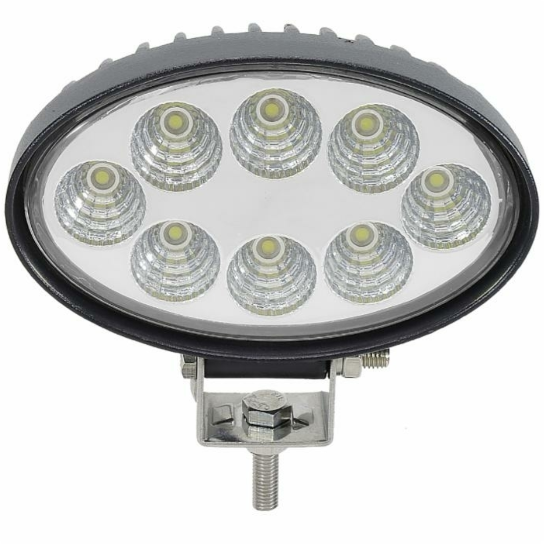 Faro da lavoro ovale a LED 10-36V, 24W, 1800LM, raggio lungo, 8 LED