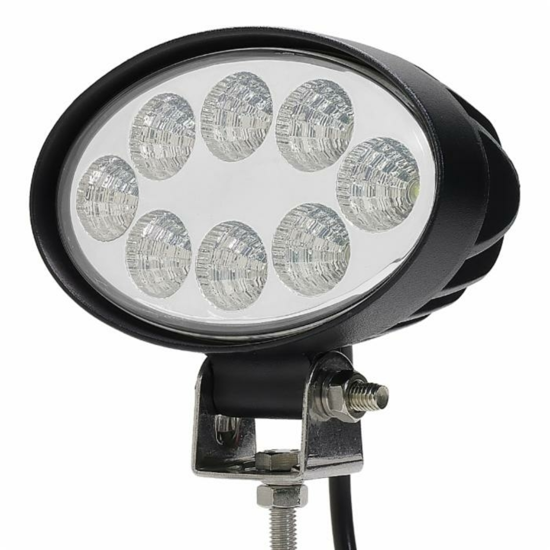 Faro da lavoro ovale a LED 10-36V, 24W, 1800LM, raggio lungo, 8 LED