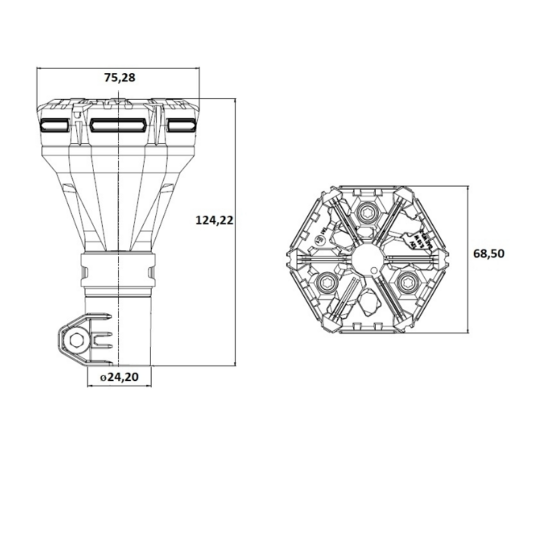 Lampeggiante/girofaro a LED 12V, base ad asta flessibile, 36 LED, IP67 - INDISTRUTTIBILE