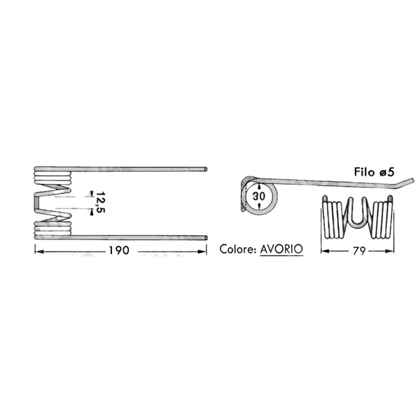 Dente/Molla per raccoglitore pressa/rotopressa AMA - MIN. 10 PEZZI