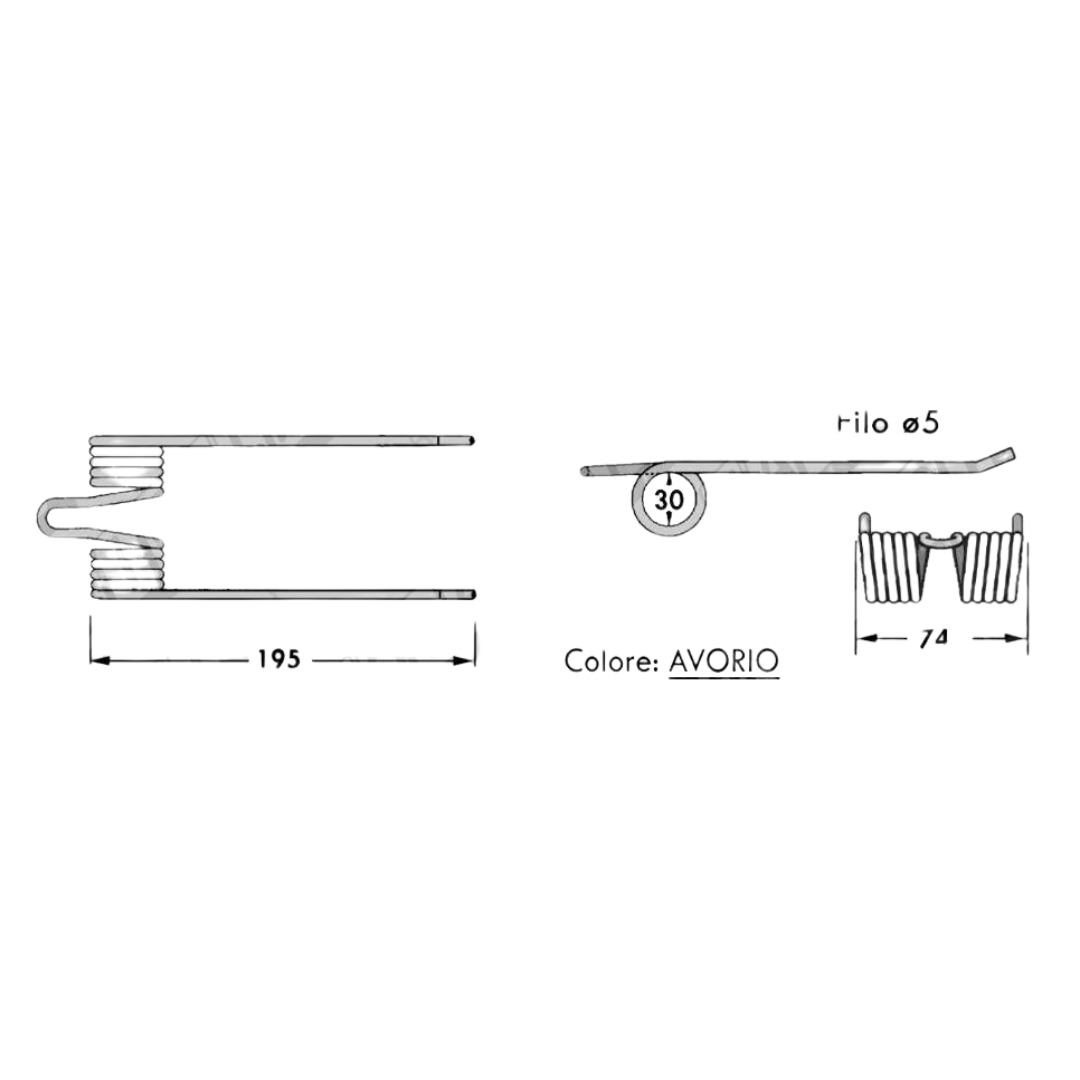 Dente/Molla per raccoglitore pressa/rotopressa SAIMM AGRIFULL - BEVILACQUA -T.M.A.