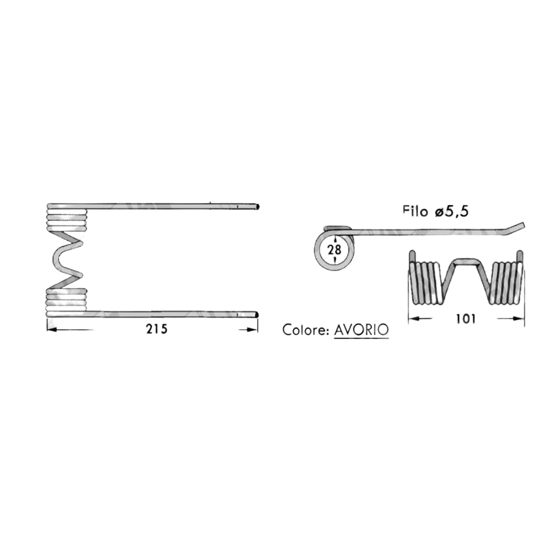 Dente/Molla per raccoglitore pressa/rotopressa SAIMM AGRIFULL - MIN. 10 PEZZI