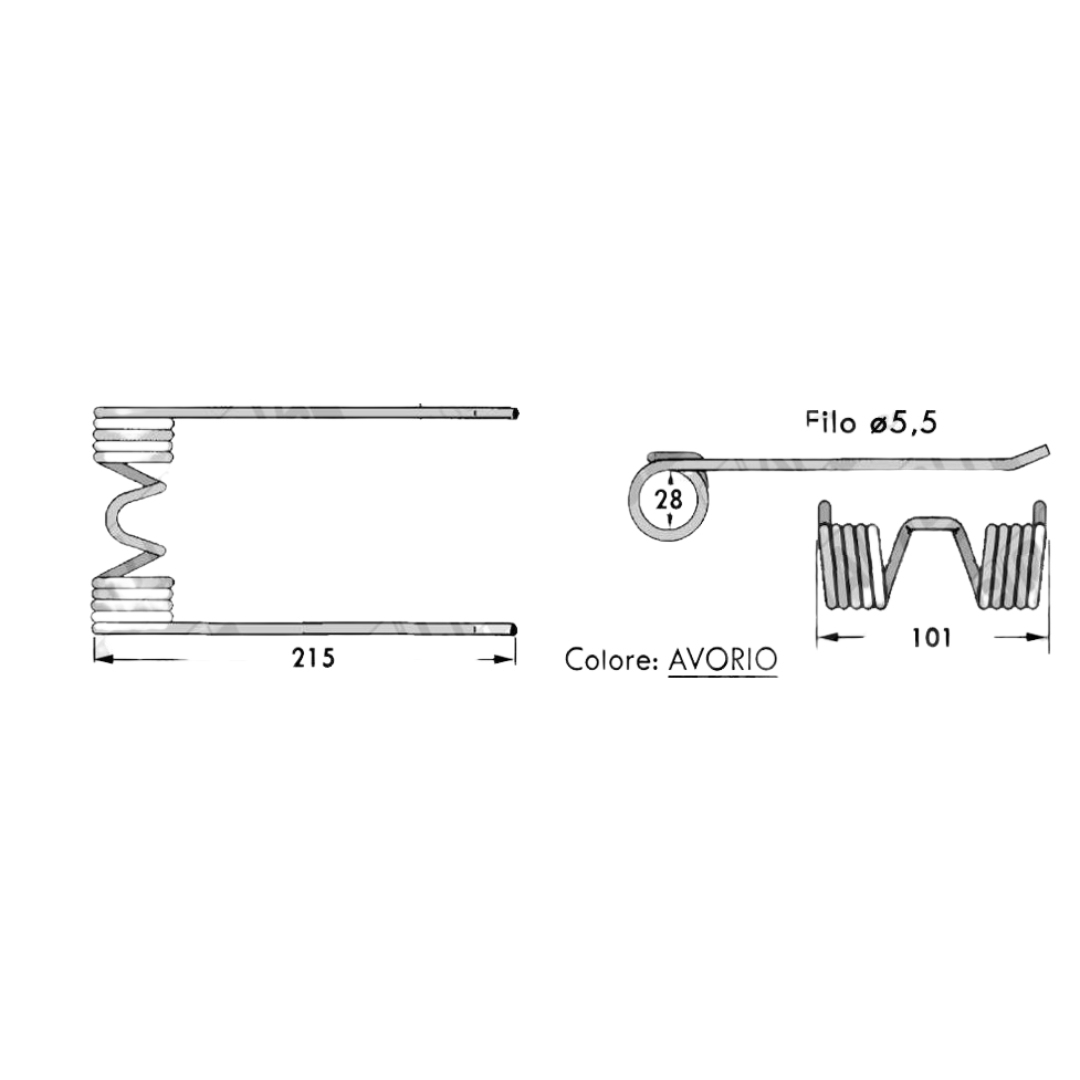 Dente/Molla per raccoglitore pressa/rotopressa SAIMM AGRIFULL