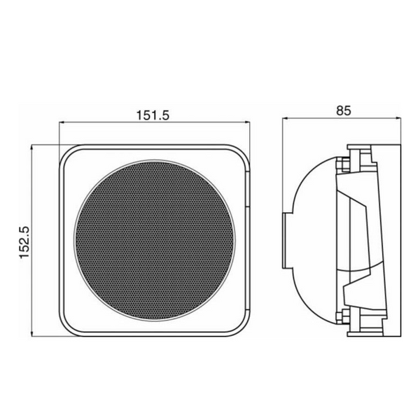 Proiettore asimmetrico 152x152mm. Lampadina non inclusa.