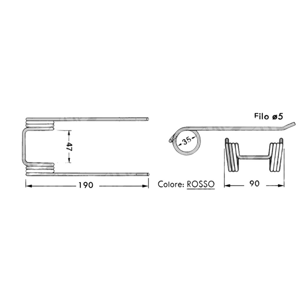 Dente/Molla per raccoglitore pressa/rotopressa AMA - MIN. 10 PEZZI