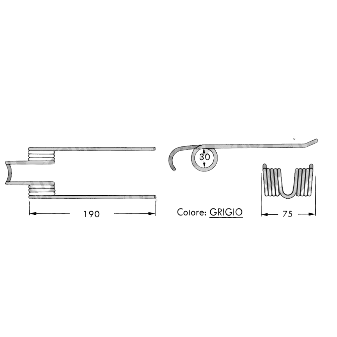 Dente/Molla per raccoglitore pressa/rotopressa GALLIGNANI - MIN. 10 PEZZI