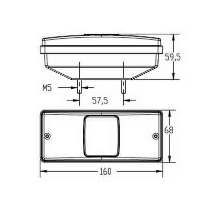 Fanale posteriore dx/sx 158x60x68mm adattabile a Fiat 5170315 - Lampadine incluse