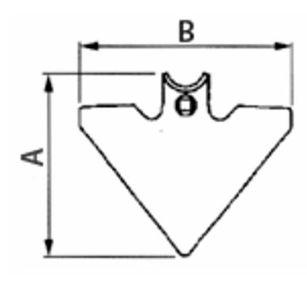 Vomerina triangolare 105x4mm per molla flex + BULLONE di fissaggio