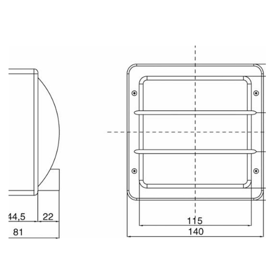 Fanale-Proiettore simmetrico anteriore 140x140mm adattabile Cobo 05102000. Lampadine incluse